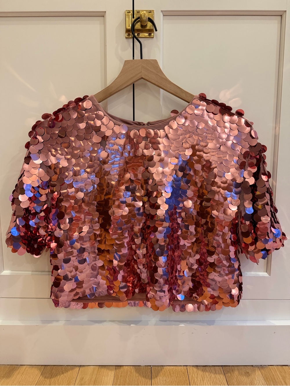 Universal Thread Rose Gold Sequin Crop Top